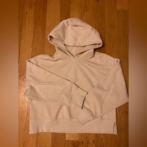Zara hooded rib sweatshirt bone